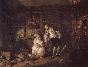 William Hogarth Fashionable marriage groups count the death of painting oil painting reproduction